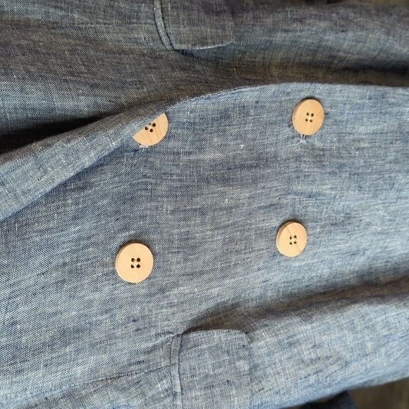 MNG Casual Double Breasted Linen Blazer Blue S preppy summer business casual - Picture 6 of 10